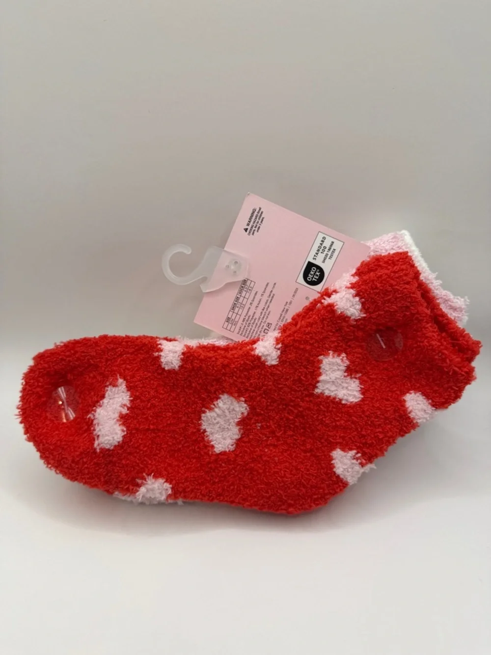 3x Pair Slipper Fuzzy Socks with Bonus Bag Charm